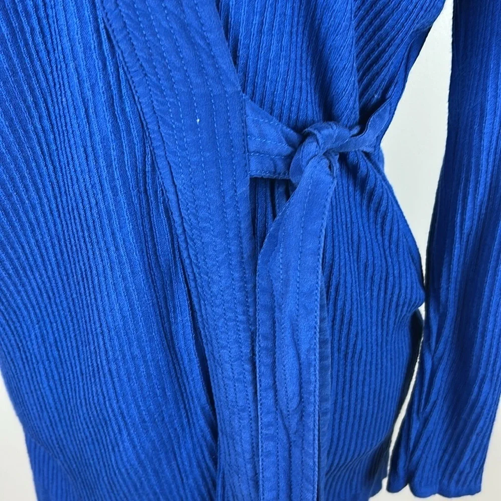 Sandro Silk Cashmere Knit Wrap Kimono Style Cardigan Sweater Size 1 Royal Blue - Picture 9 of 14